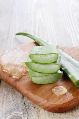 beyaz arkaplanda taze aloe
