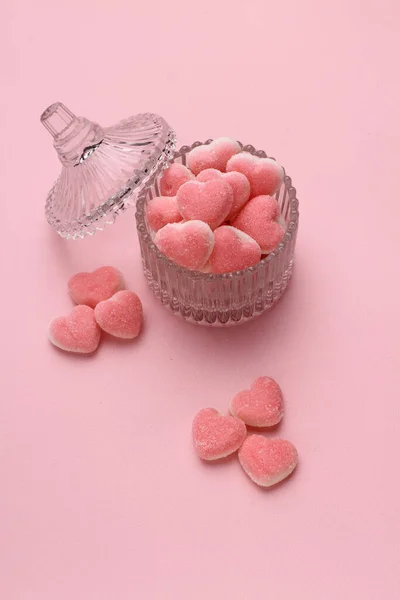 Λευκές Καρδιές Ροζ Φόντο Minimal Food Μόδα Έννοια — Φωτογραφία Αρχείου