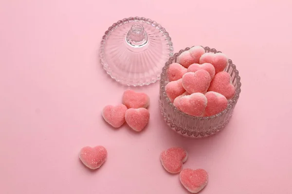 Día San Valentín Corazón Rosa Sobre Fondo Blanco Valentines Días —  Fotos de Stock