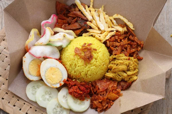Традиционная Индонезийская Кухня Традиционное Блюдо Индонезийской Кухни Жареный Рис Яичница — стоковое фото