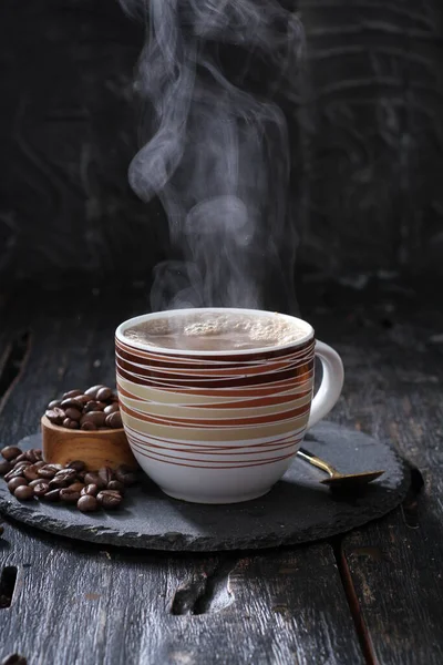 Coffee Cup Tea Wooden Background — Stock Photo, Image