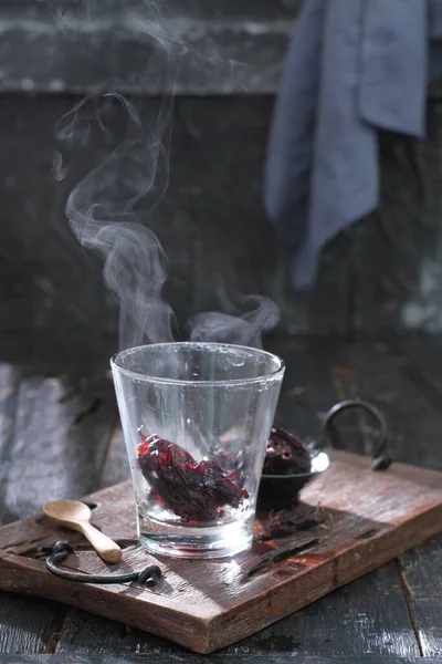 Gorąca Herbata Lodem Czerwonym Winem — Zdjęcie stockowe