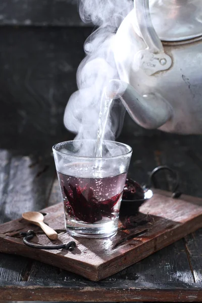 Gorąca Herbata Lodem Czerwonym Winem — Zdjęcie stockowe