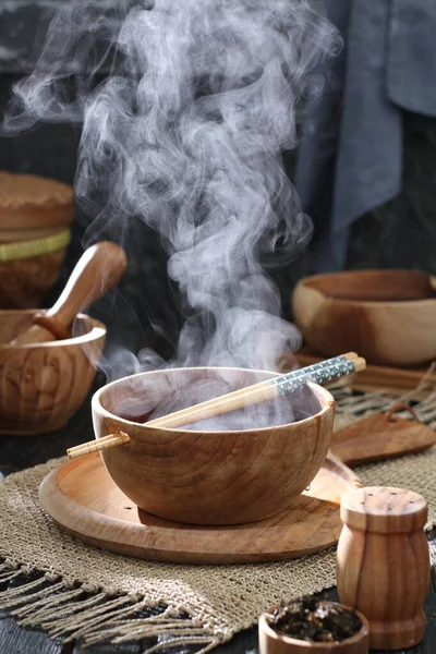 Tradycyjne Tajskie Jedzenie Zupa Gotowanie Zdrowe Jedzenie Wegetariańskie Wegańskie Indyjskie — Zdjęcie stockowe