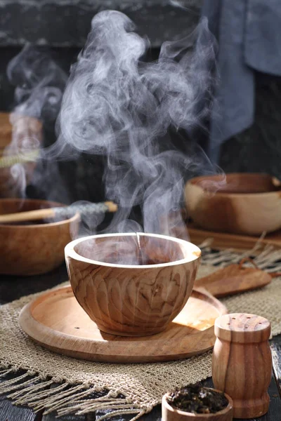 Stock image tea ceremony on the kitchen table 