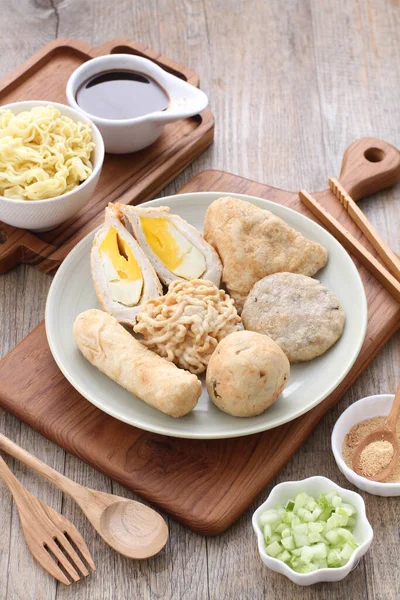 Čínská Kuchyně Jídlo Smažené Vejce Kuřetem — Stock fotografie