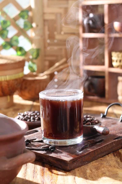 Gorąca Herbata Gorącym Napojem Cynamonem — Zdjęcie stockowe