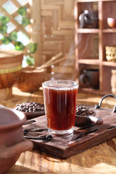 Gorąca Kawa Gorącym Napojem Świeżą Herbatą — Zdjęcie stockowe