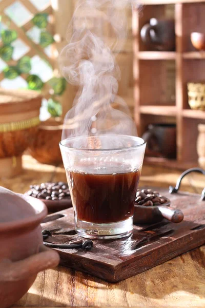 Gorąca Kawa Gorącym Napojem — Zdjęcie stockowe