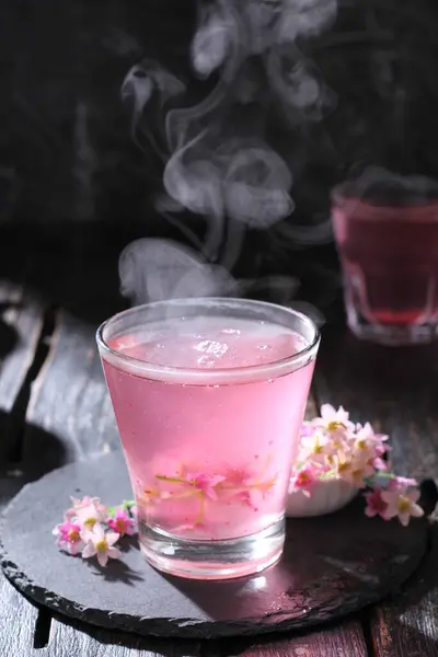 Чашка Трав Яного Чаю Свіжа Квітка Гібіскуса — стокове фото