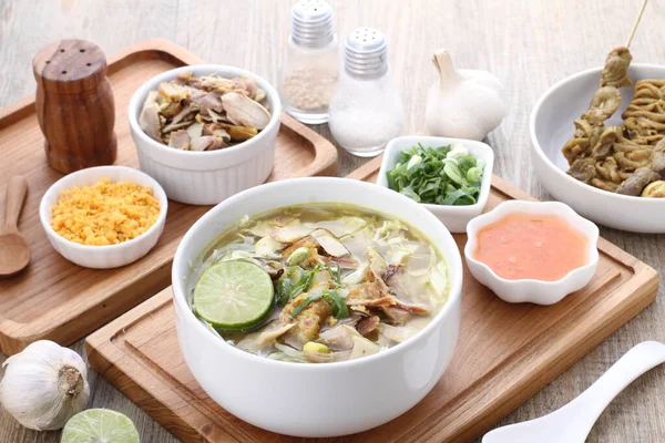 Fideos Tailandeses Con Sopa Pollo — Foto de Stock