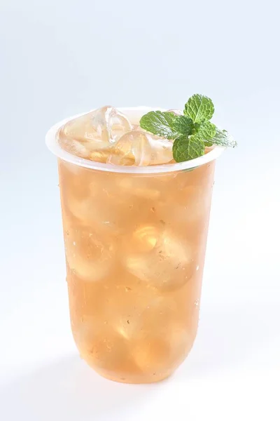 Iced Tea Lemon Mint Leaves — Stock Photo, Image