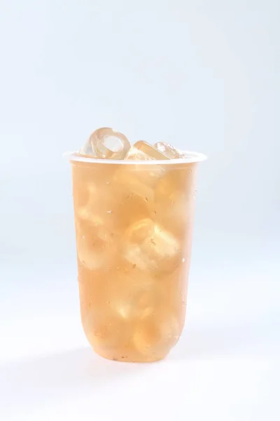 Кубик Льоду Лимоном Ятою Білому Тлі — стокове фото
