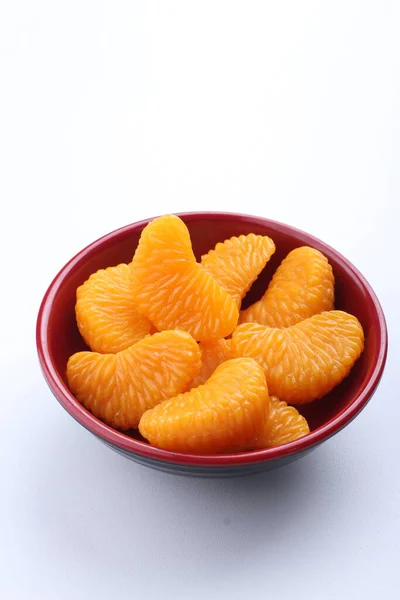 Oranye Segar Tangerine Latar Belakang Putih — Stok Foto