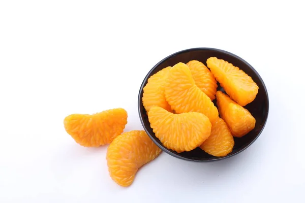 Segar Mandarin Matang Atau Tangerine Terisolasi Pada Latar Belakang Putih — Stok Foto