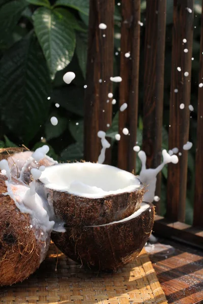 Kokosové Mléko Čerstvé — Stock fotografie