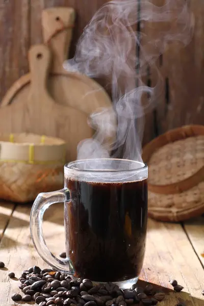 Kávébab Forró Ital Fahéjjal — Stock Fotó