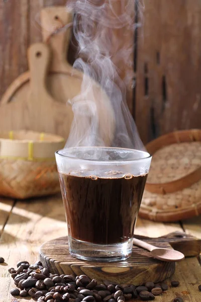 Coffee Beans Smoke — Stock Photo, Image