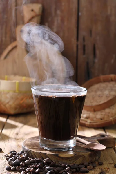 Czarna Kawa Stary Tło — Zdjęcie stockowe