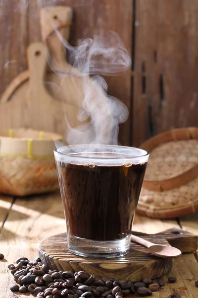 Kaffeebohnen Mit Kaffeebohnen Kaffee Leckeren Kaffee — Stockfoto