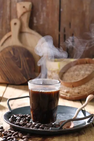 Кофе Бобах Горячий Кофе — стоковое фото
