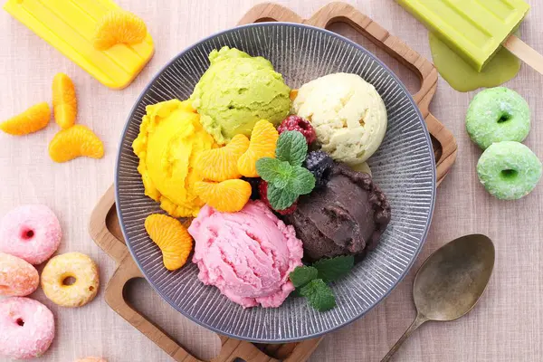 Koreanisches Essen Eis Und Eis Eis Kuchen — Stockfoto