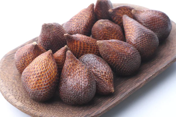 stock image Salak fruit or commonly called snake skin fruit with a sweet and sour taste on a white background
