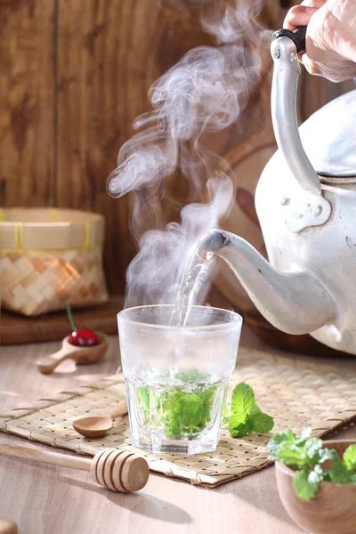 Teaszertartás Italfogyasztás — Stock Fotó
