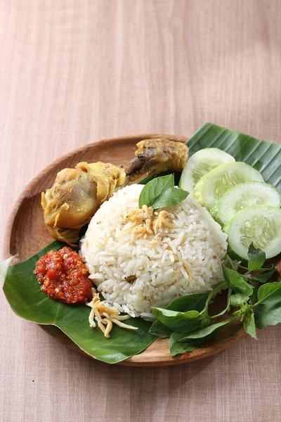 Cibo Indonesiano Riso Con Verdure — Foto Stock