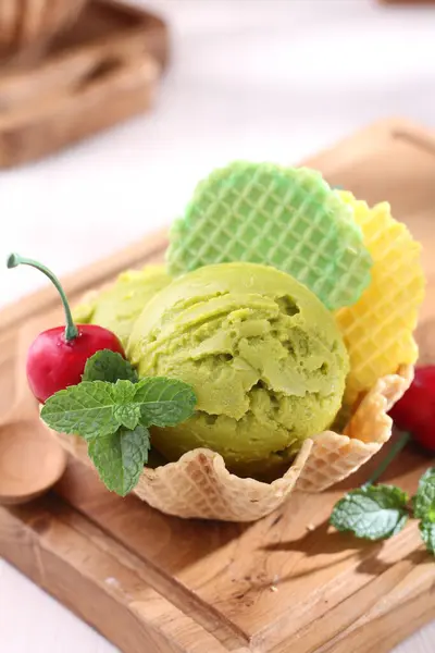 Yeşil Çay Dondurma — Stok fotoğraf