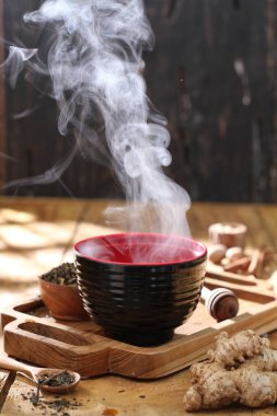 Lezzetli Asya yemeklerinin yakın görüntüsü