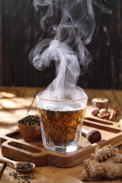 Csésze Forró Tea Fűszerek — Stock Fotó