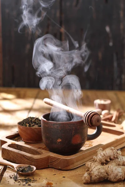 Egy Csésze Tea Fahéjjal Cukorral — Stock Fotó