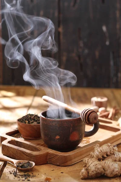 Forró Tea Asztalon — Stock Fotó