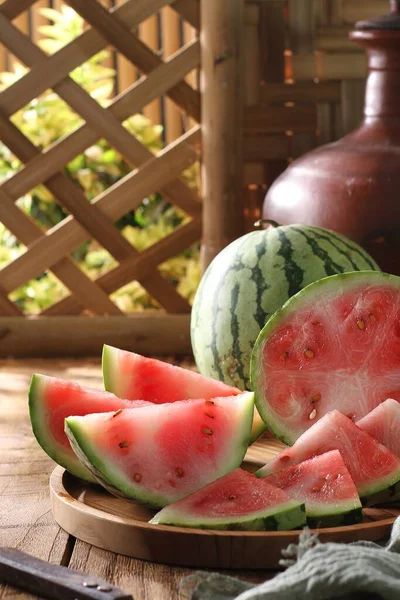 Sliced Fresh Watermelon Watermelon — Stock Photo, Image