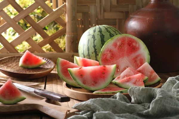 Frische Wassermelone Auf Dem Markt — Stockfoto