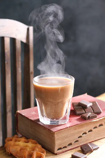 Cup Hot Chocolate Milk Cookies — Stock Photo, Image