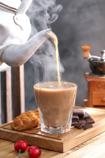 Kávé Latte Eszpresszó Csokoládé — Stock Fotó