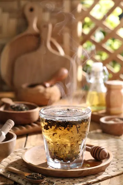 Горячий Чай Медом Корицей — стоковое фото