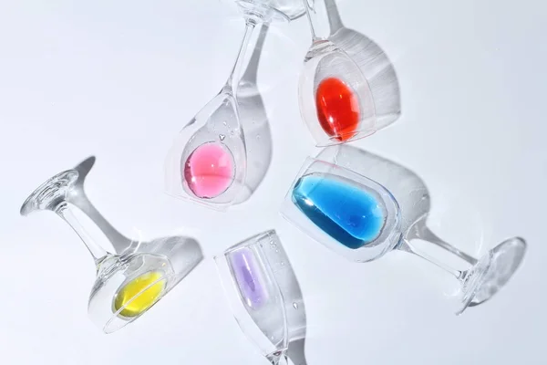 colorful liquid and chemical liquids