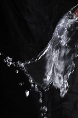 Siyah arkaplanda su sıçraması