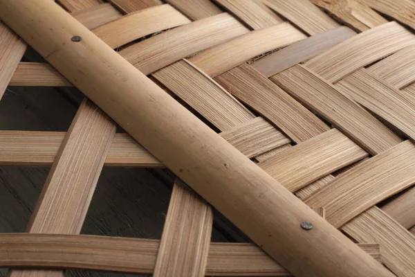 Dřevěné Bambusové Podložky Textury Pozadí — Stock fotografie