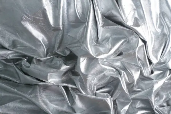 Shiny Silver Satin Fabric Texture Background — Stock Photo, Image