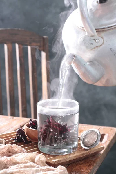 Gorąca Herbata Mlekiem Filiżance — Zdjęcie stockowe