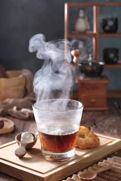 Горячий Чай Столе — стоковое фото