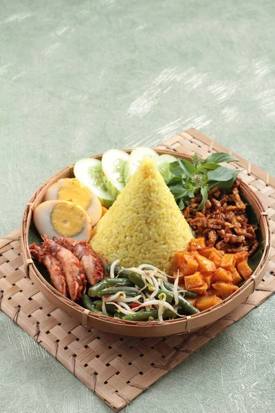 Comida Indonesia Comida Indonesia Una Comida Indonesia Arroz Popular Delicioso — Foto de Stock