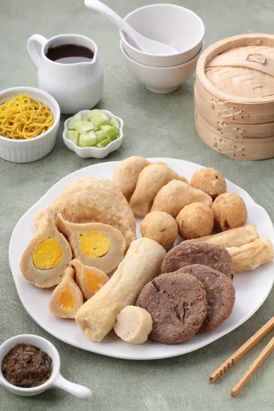 Čínské Jídlo Tradiční Čínské Jídlo Misce Rýží Knedlíky — Stock fotografie