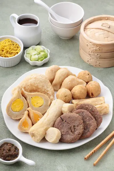 Čínské Jarní Jídlo Tradiční Jídlo Asijská Kuchyně Čínské Jídlo — Stock fotografie