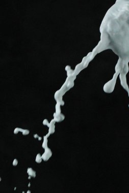 Siyah arkaplanda süt sıçraması