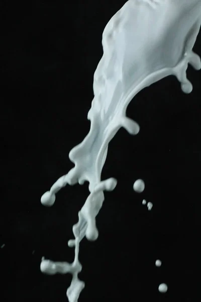 Брызги Молока Черном Фоне — стоковое фото